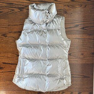 Athleta Puffy Silver Vest, Sz S